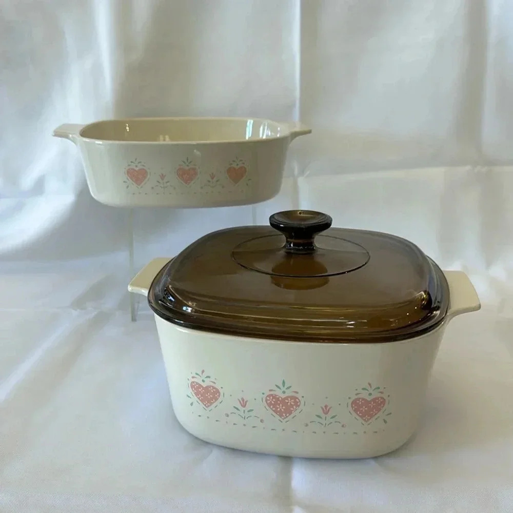 CorningWare FOREVER YOURS Casserole Bakeware Dishes A-3-B A-2-B with Brown Lid